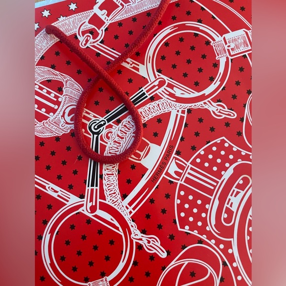 Hermes shopping bags - one regular, one holiday limited edition. - Picture 6 of 6
